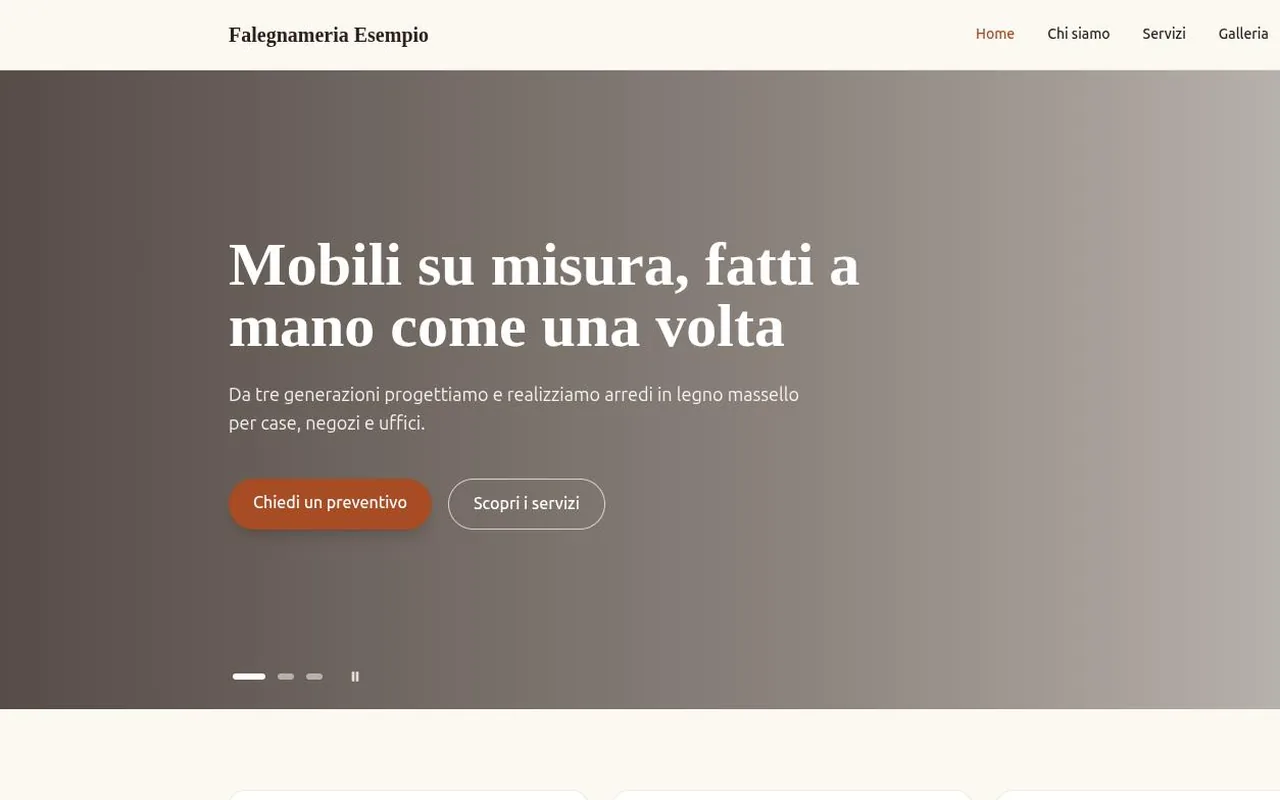 Screenshot of Showcase site template